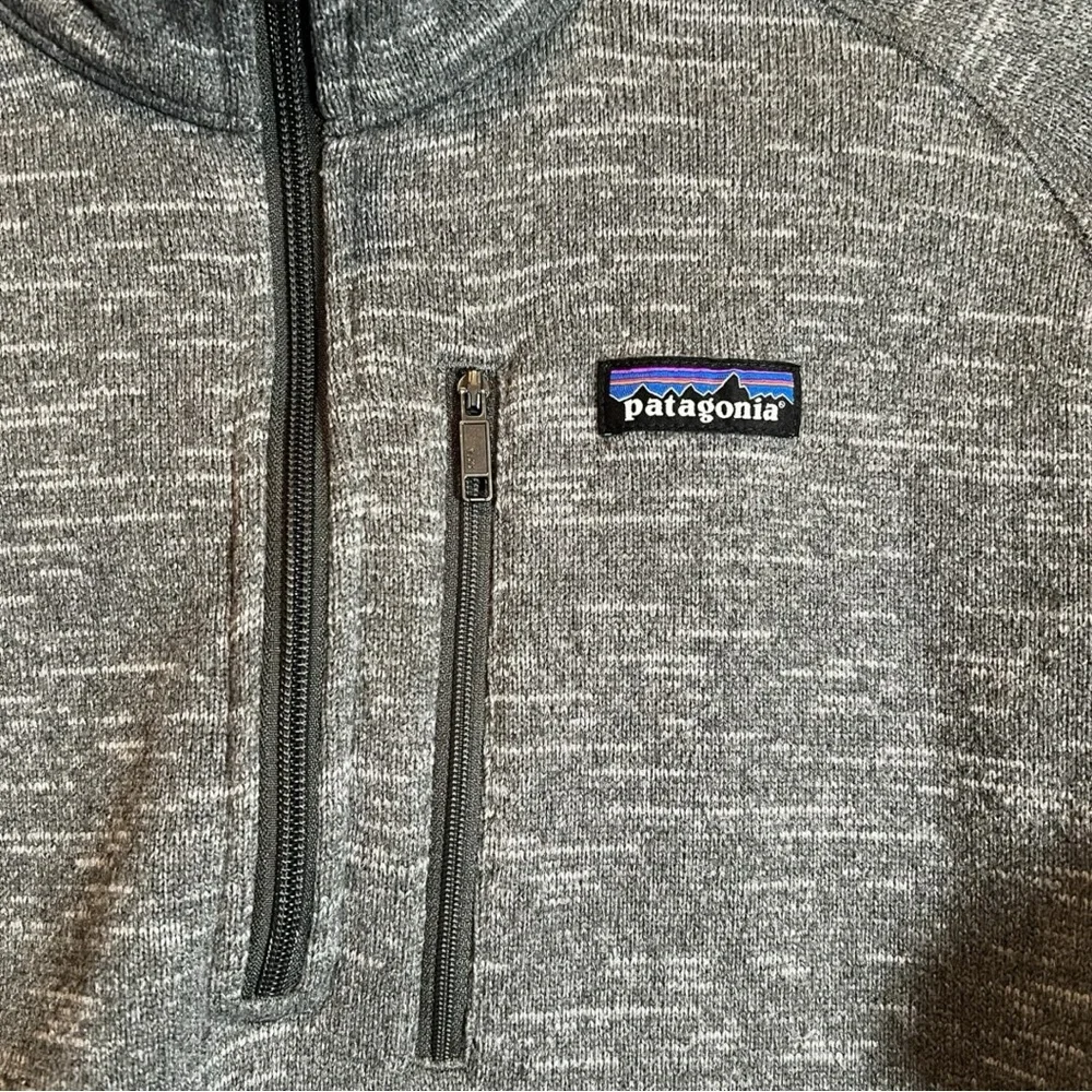 Patagonia Grey Mens Better Sweater 1/4 Zip Fleece Pullover Size Medium - Picture 2 of 5
